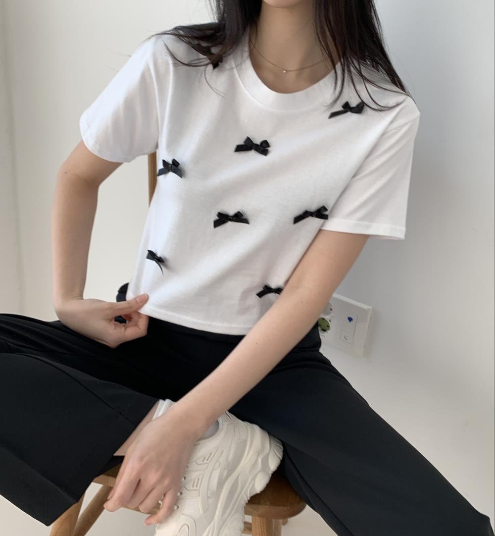配色リボンクロップドTシャツ | 詳細画像6