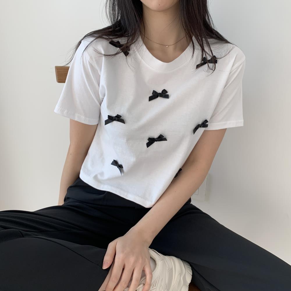 配色リボンクロップドTシャツ | 詳細画像7