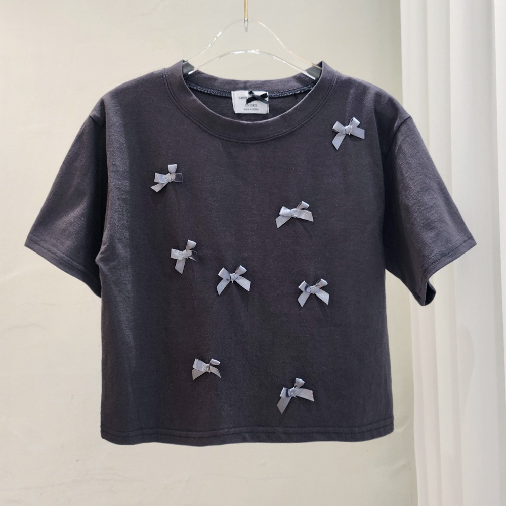 配色リボンクロップドTシャツ | 詳細画像9