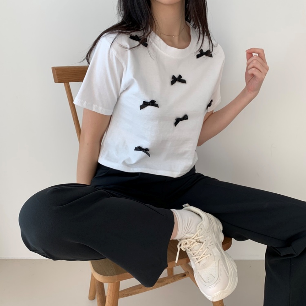 配色リボンクロップドTシャツ | 詳細画像8