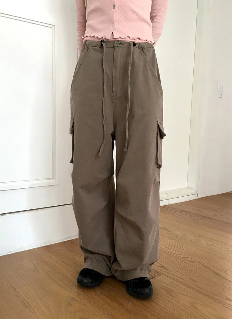 ドロストピンタックビンテージ風カーゴパンツ | WONDERWONDER | 詳細画像1