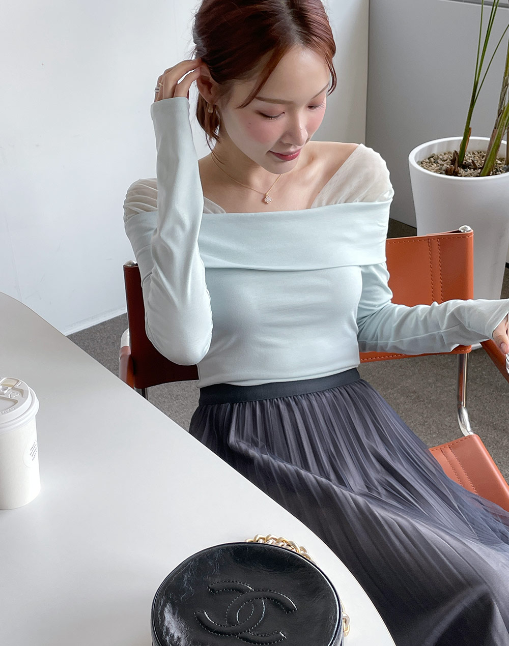 リバーシブルチュールプリーツスカート | DHOLIC | 詳細画像13