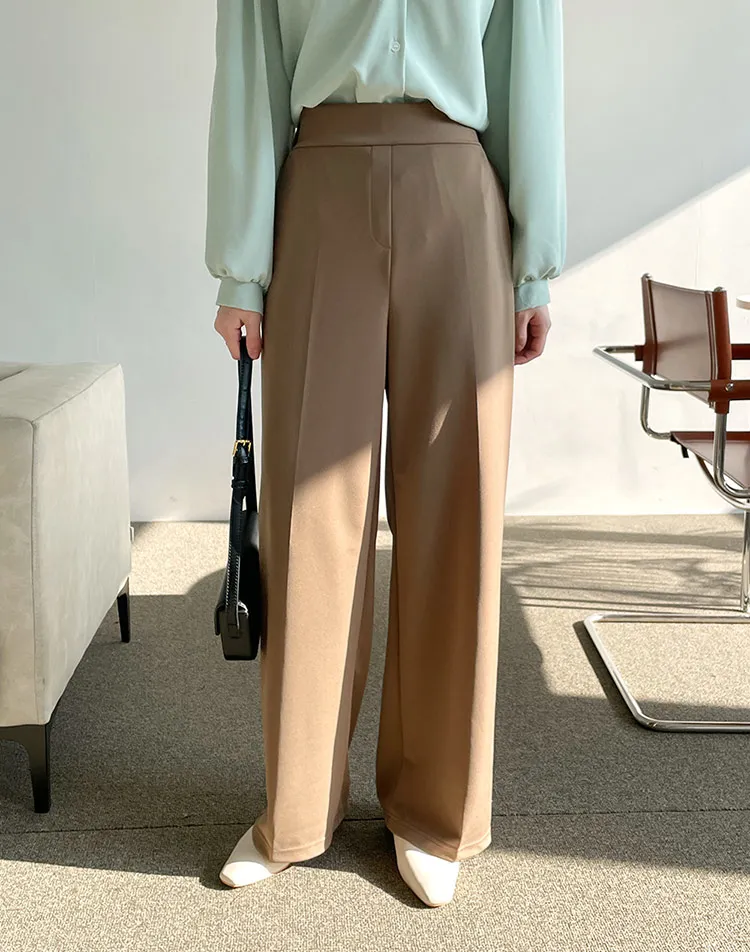 ボタンレスハイウエストワイドスラックス | DHOLIC | 詳細画像1