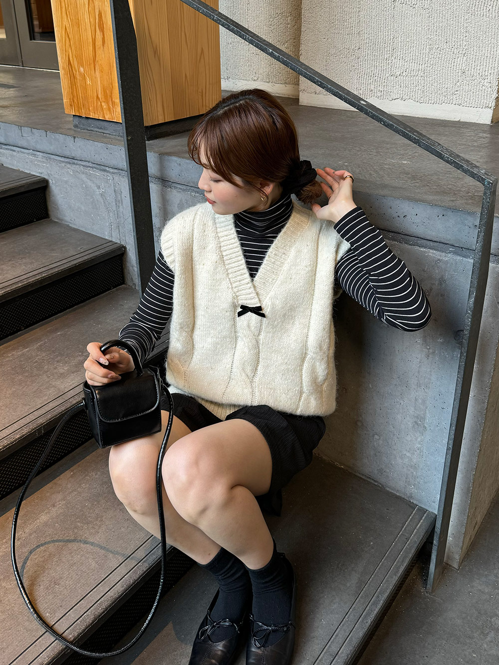 ウール混リボンポイントニットベスト | 詳細画像9