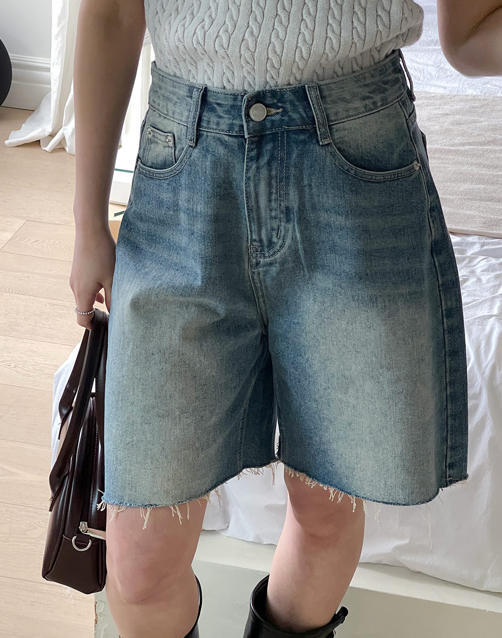 カットオフハーフデニムパンツ | DHOLIC | 詳細画像6