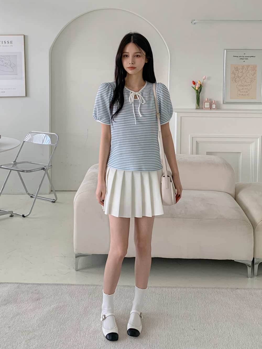 ボーダー半袖パフリボンTシャツ | 詳細画像2