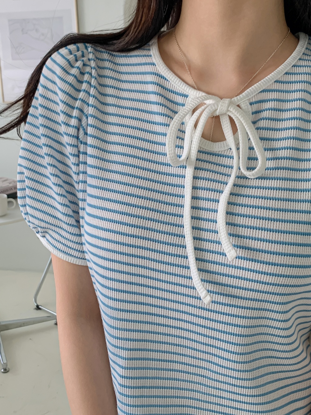 ボーダー半袖パフリボンTシャツ | 詳細画像6