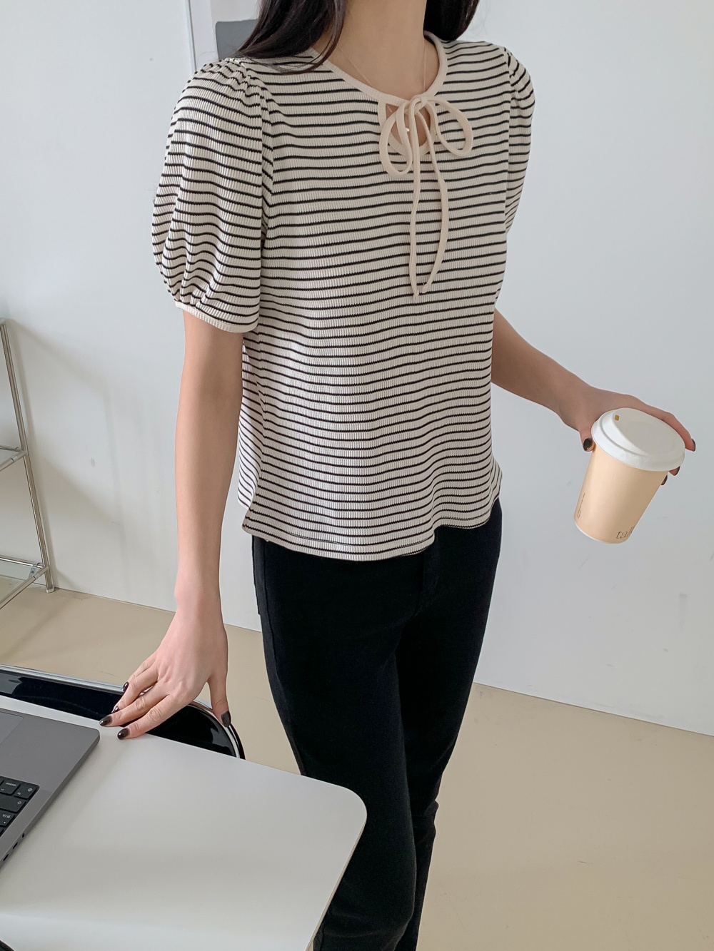 ボーダー半袖パフリボンTシャツ | 詳細画像29