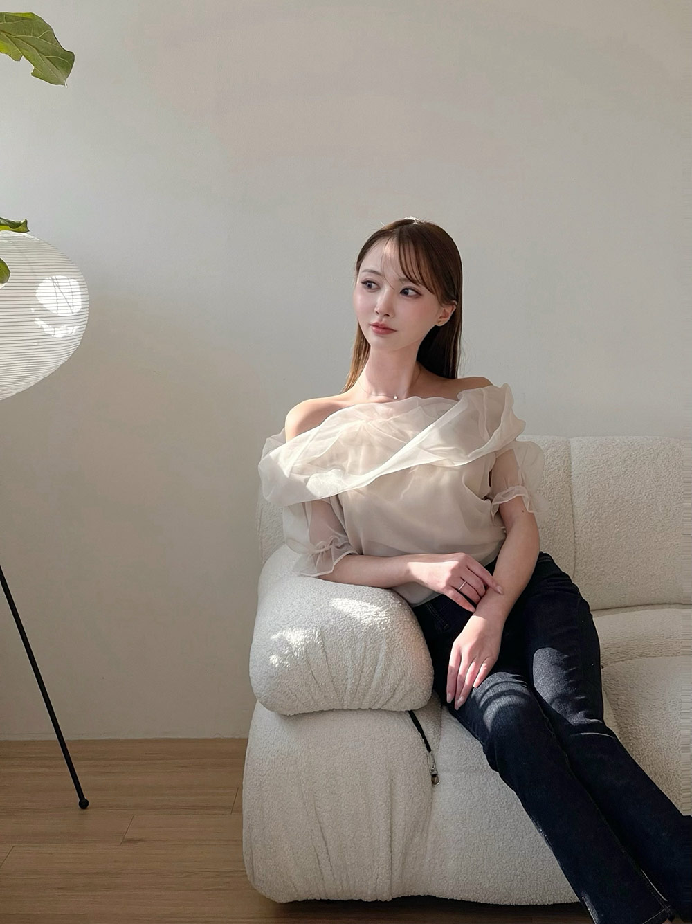 再入荷*シフォンオフショルブラウス | レディースファッション 再入荷*シフォンオフショルブラウス | レディースファッション