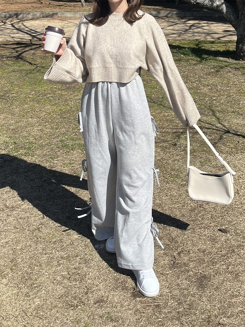 サイドリボンスウェットパンツ | レディースファッション通販