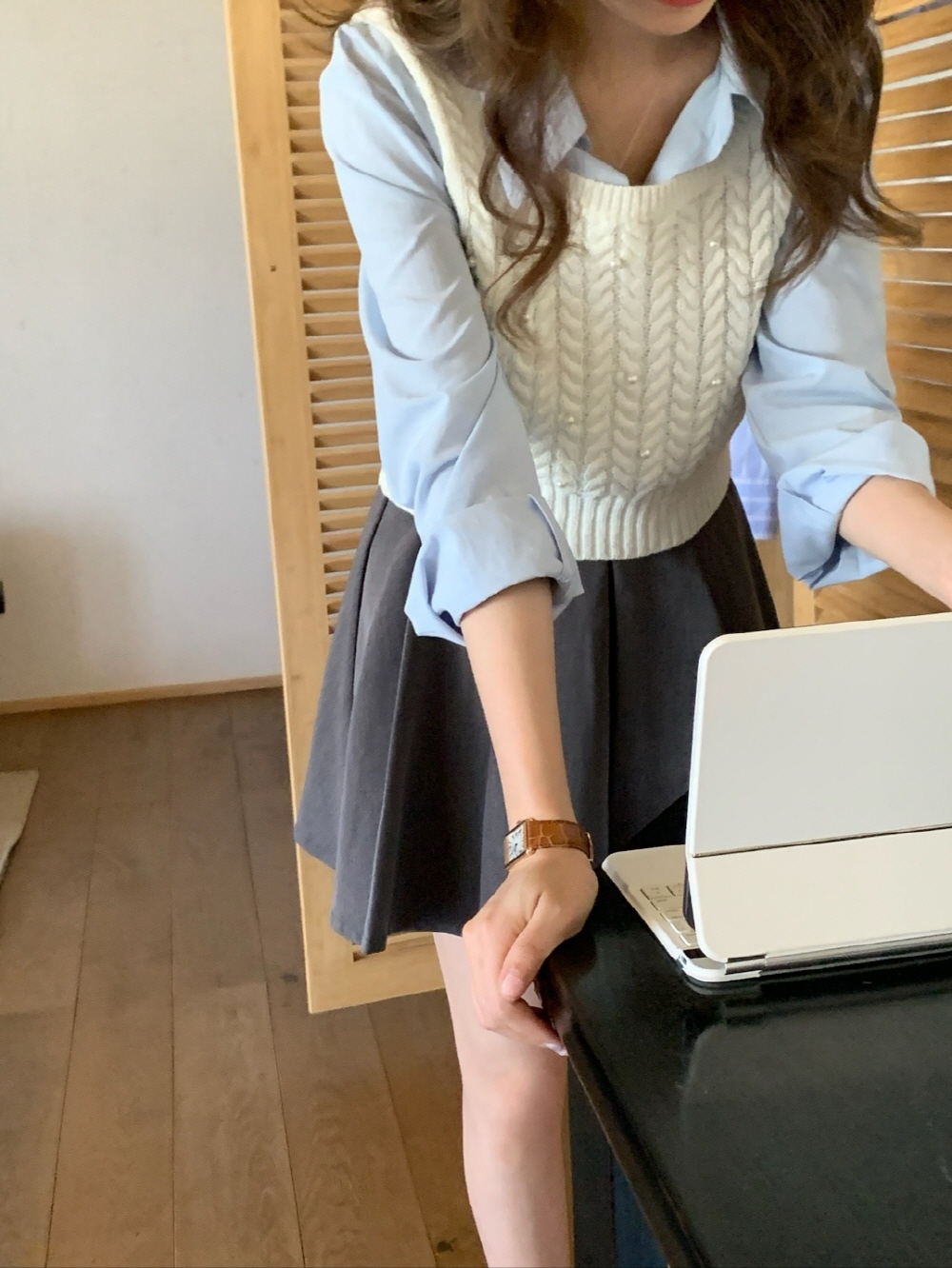 フェイクパールUネックケーブルベスト | 詳細画像4