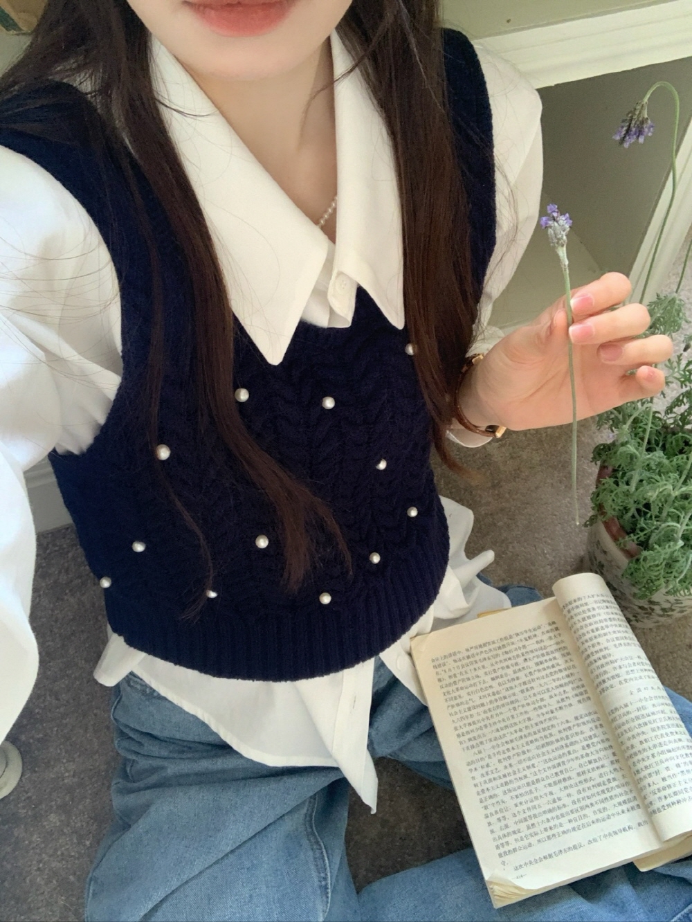 フェイクパールUネックケーブルベスト | 詳細画像6