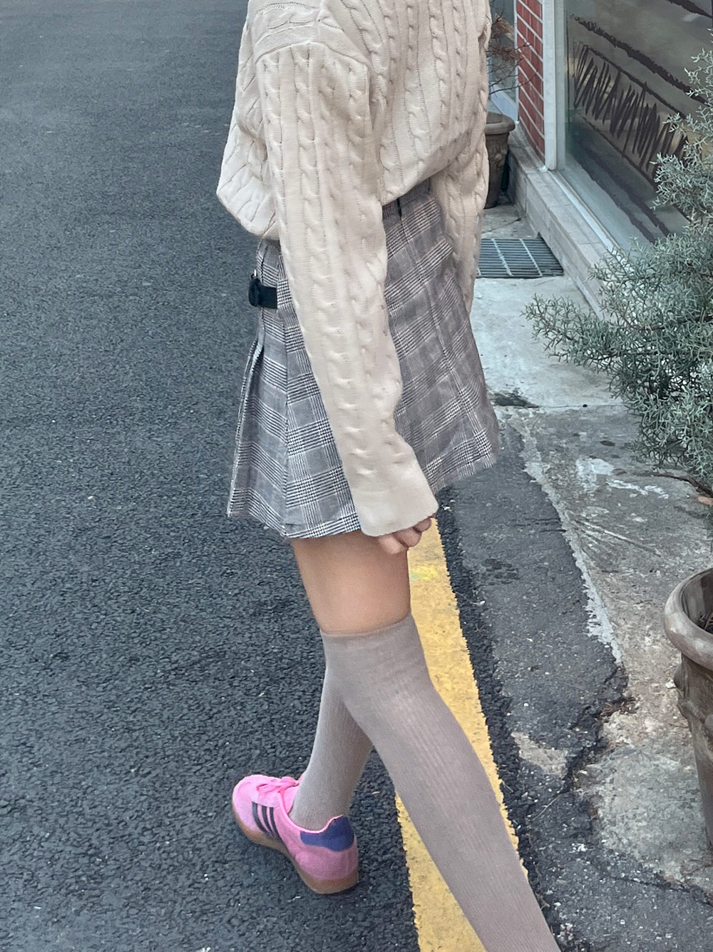 パンツ裏地ベルトチェックミニスカート | 詳細画像4