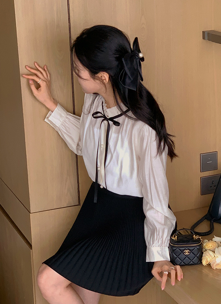シフォンフリルネックリボンブラウス | レディースファッション通販