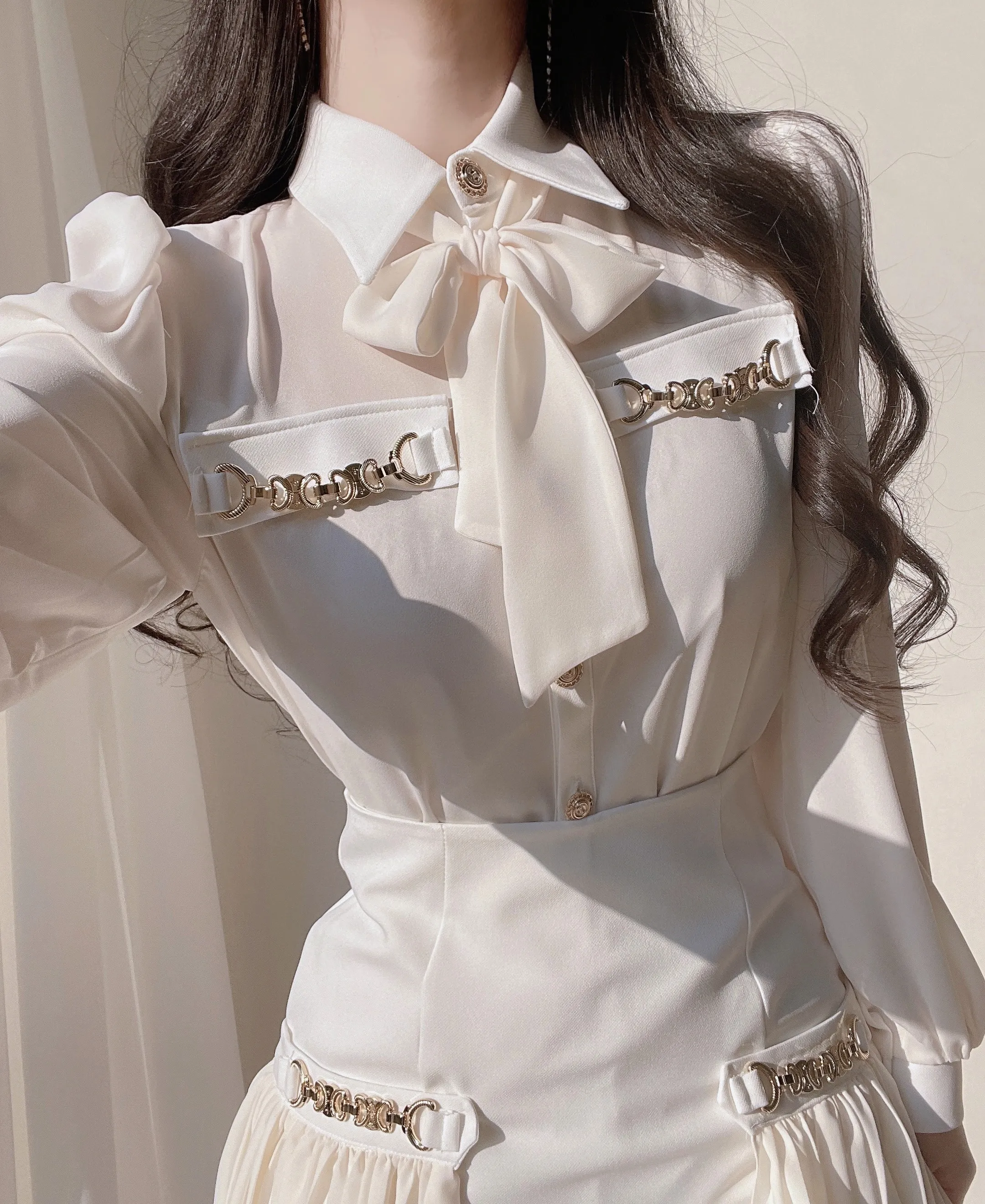 チェーンシフォンプリーツミニスカート | mirangmirang | 詳細画像15