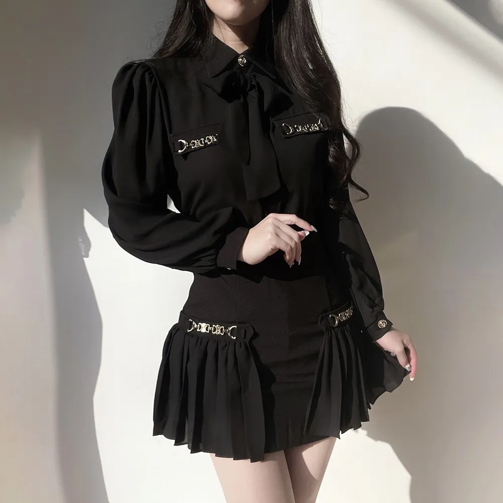チェーンシフォンプリーツミニスカート | mirangmirang | 詳細画像21