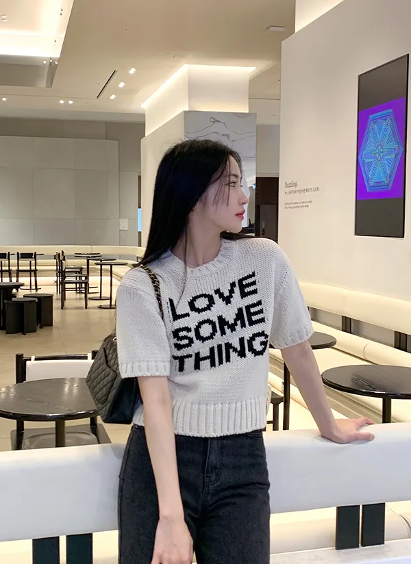 LOVE半袖ニット | minsshop | 詳細画像1