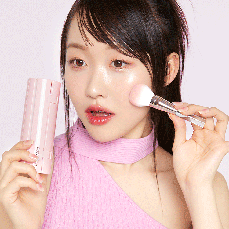 ✨トモコ✨クリアー、ベールピンク2本セット コリンコ] ピンクロールメイクアップブラシセット6pcs | 韓国コスメ