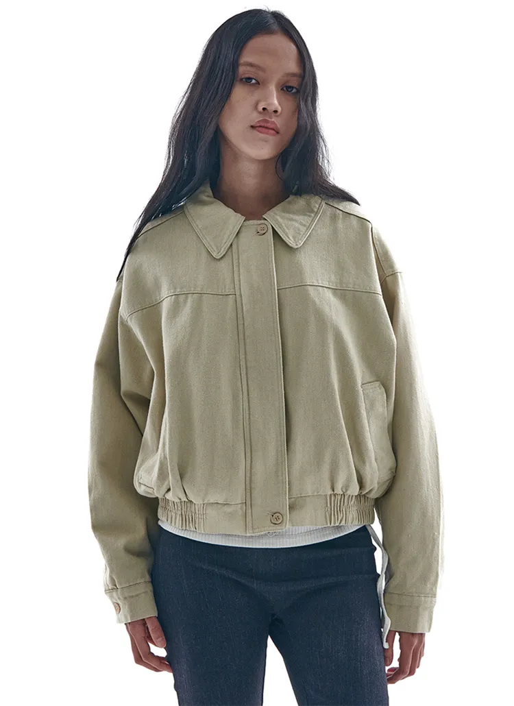 コットンカラーゴムヘムジャンパー(BEIGE) | 詳細画像1