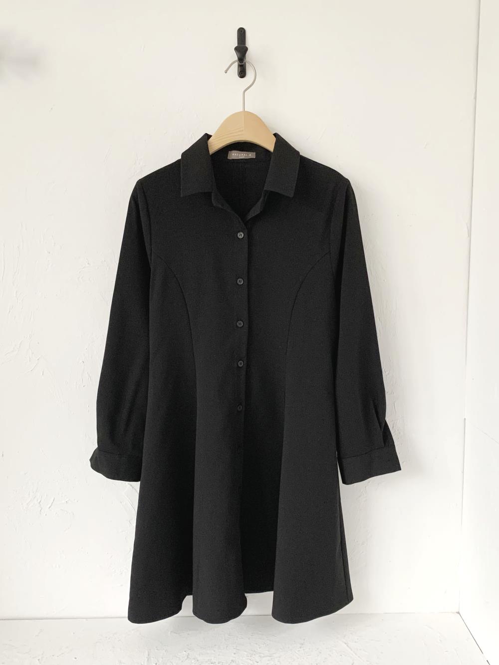シースルー袖 ドッキングワンピース レイヤード風 Aライン ミニ