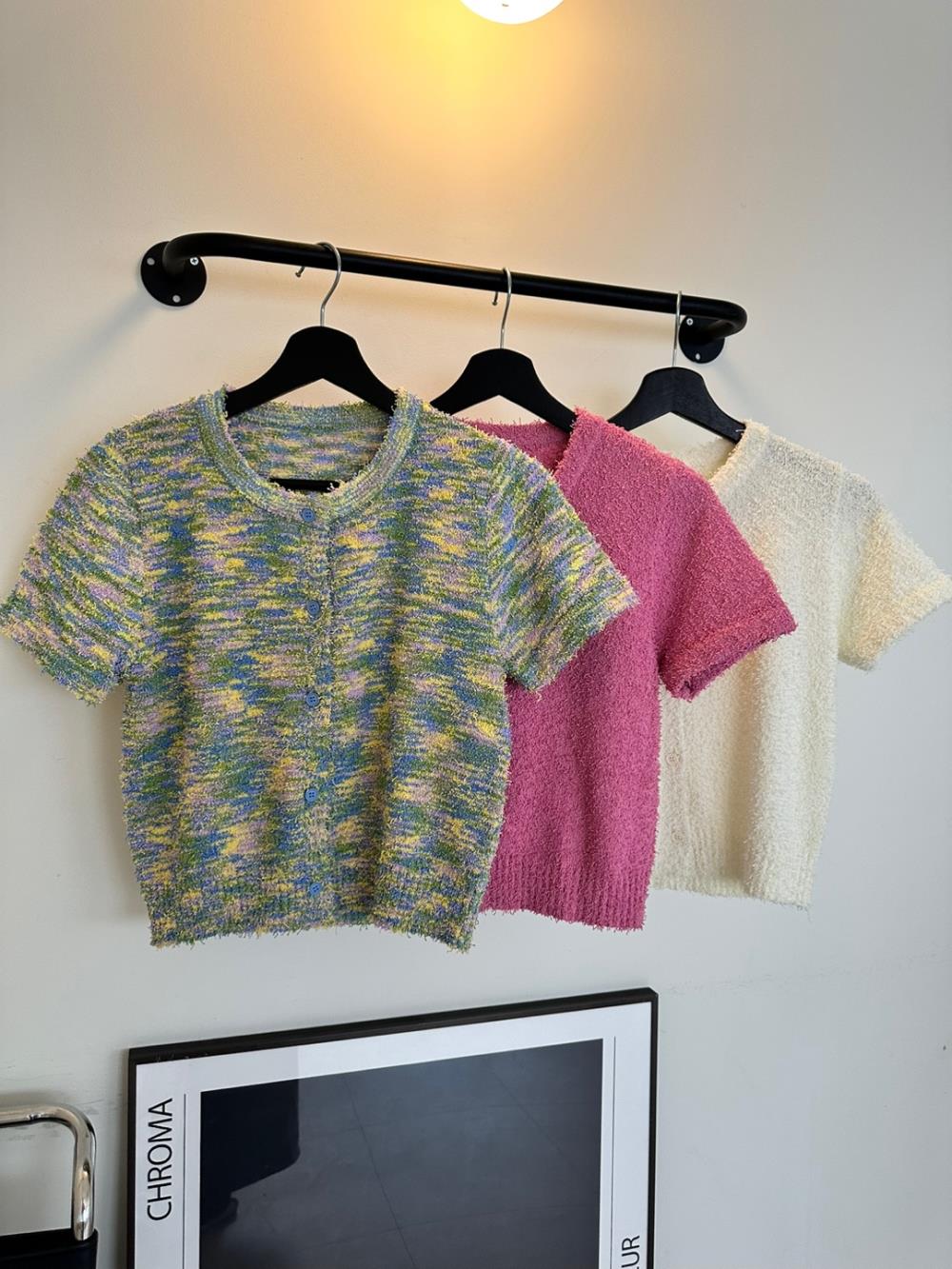 2TYPEブークレクロップド半袖カーディガン | レディースファッション