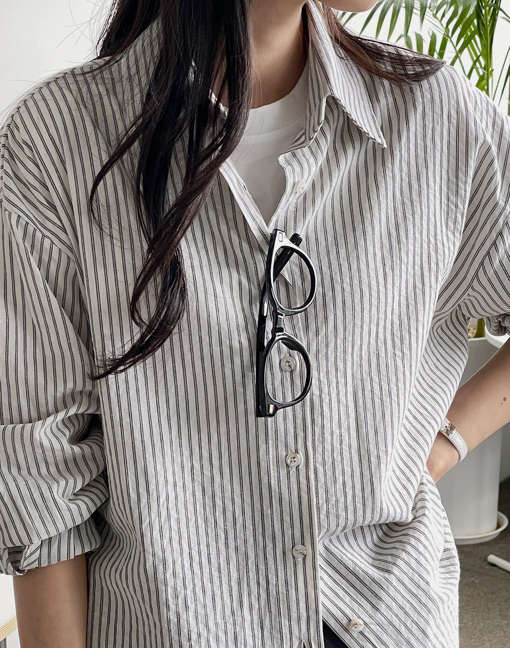 ストライプボクシーシャツ | DHOLIC | 詳細画像3