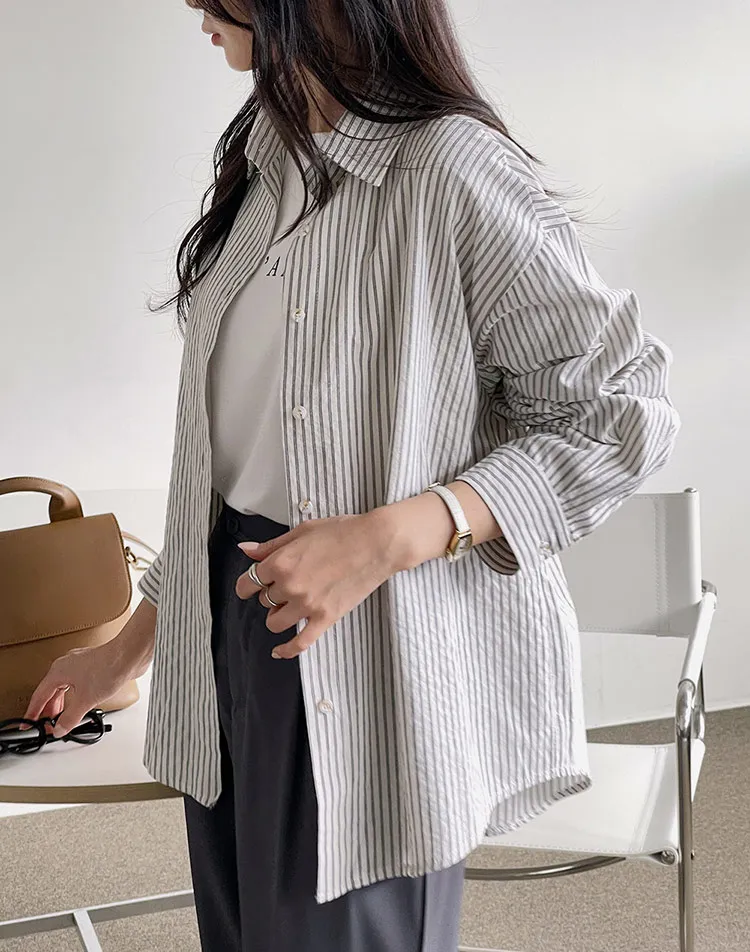 ストライプボクシーシャツ | DHOLIC | 詳細画像1