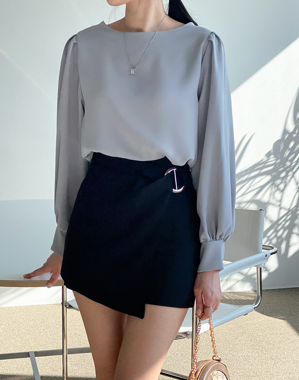 パンツ裏地リングラップ調ミニスカート | DHOLIC | 詳細画像3