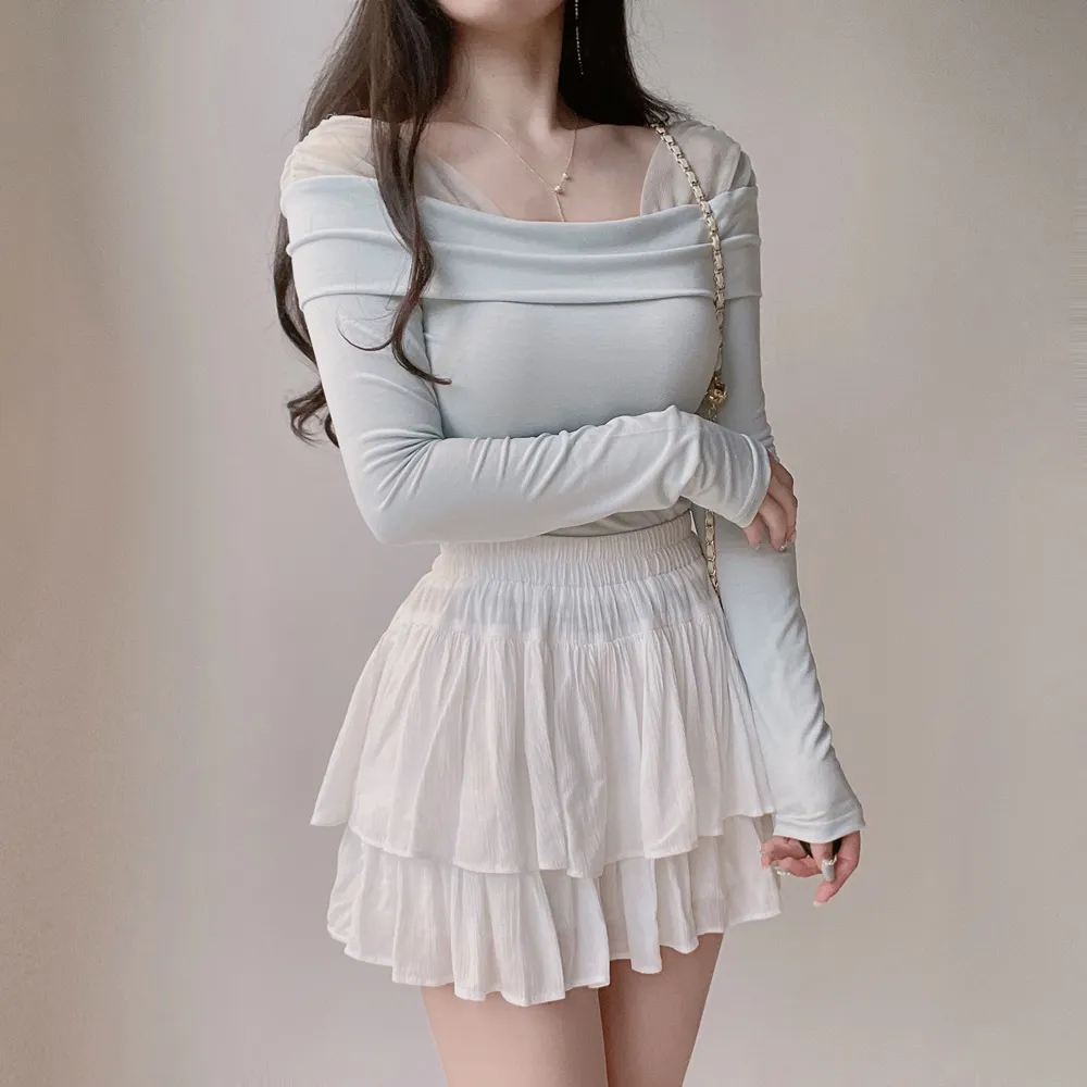 シフォンショルダーTシャツ | mirangmirang | 詳細画像6