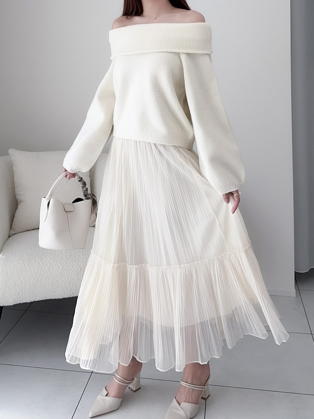 シアープリーツフレアイージースカート | 詳細画像5