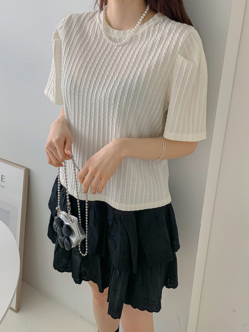 ケーブルラウンドパフ半袖Tシャツ | 詳細画像3