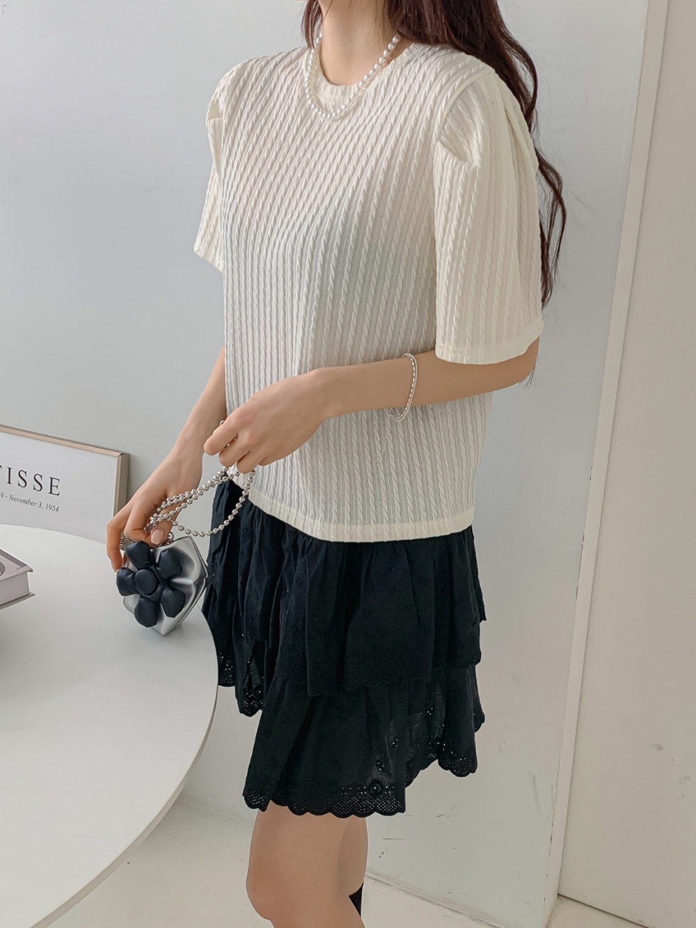 ケーブルラウンドパフ半袖Tシャツ | 詳細画像9