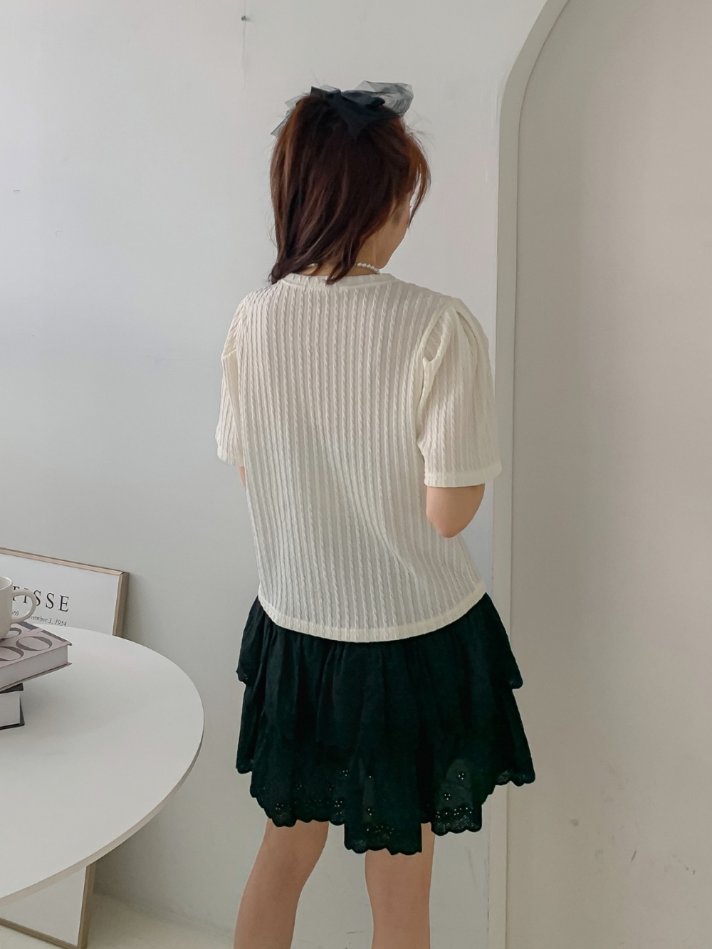 ケーブルラウンドパフ半袖Tシャツ | 詳細画像10