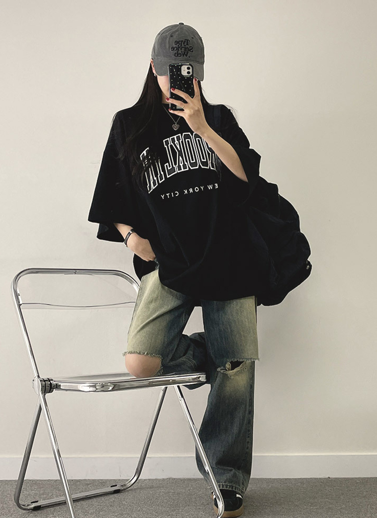 レタリングボクシーTシャツ | レディースファッション通販 - DHOLIC