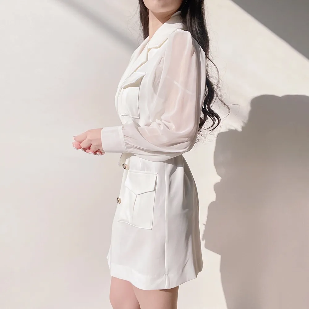 シフォンスリーブジャケット風ワンピース | mirangmirang | 詳細画像8