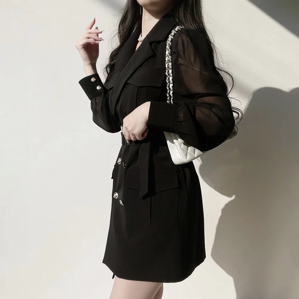 シフォンスリーブジャケット風ワンピース | mirangmirang | 詳細画像14