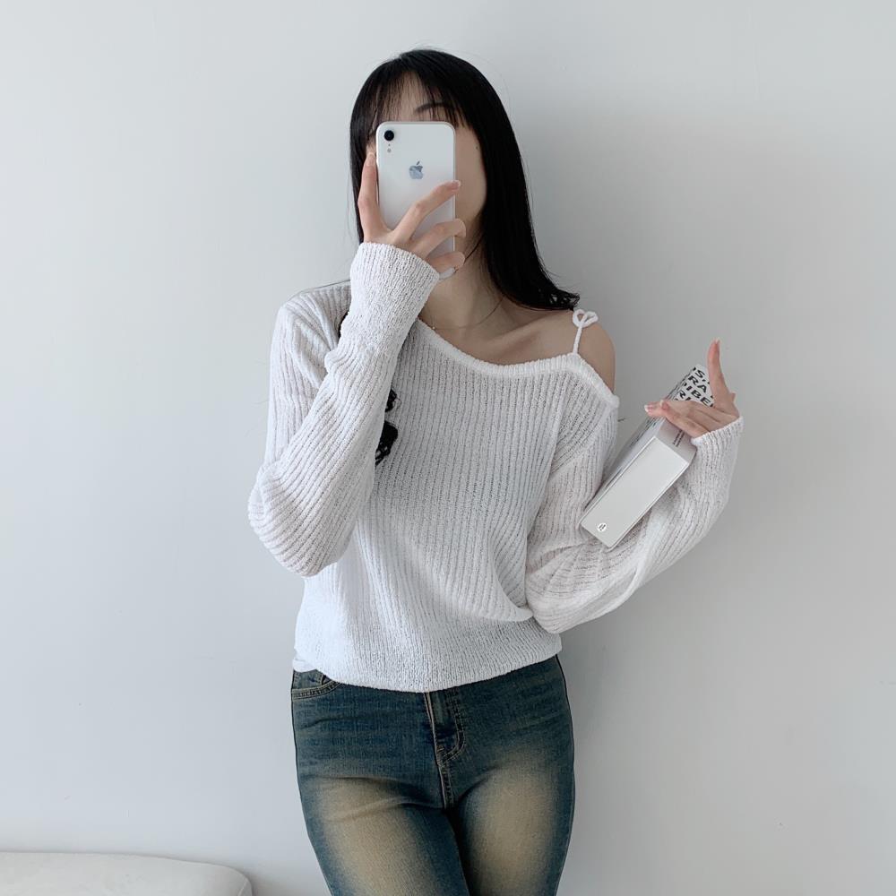 リボンワンショルシアーリブニット | 詳細画像10