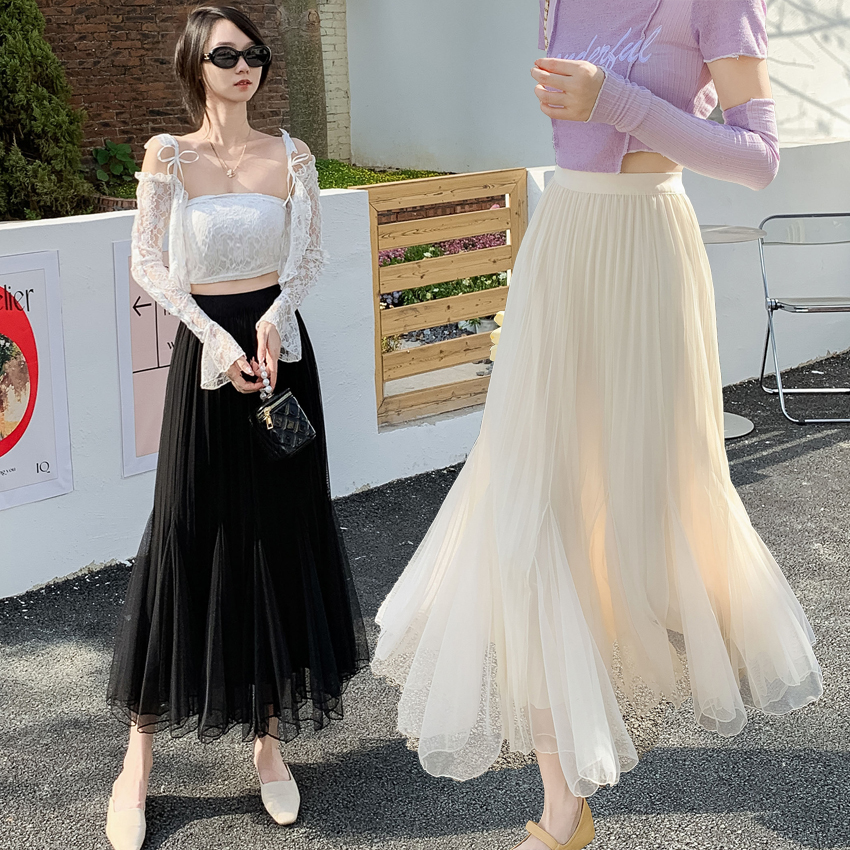 SALE【Alaia】マーメイド チュール スカート DRESS+｜チュールスカート ロングスカート くるぶし丈