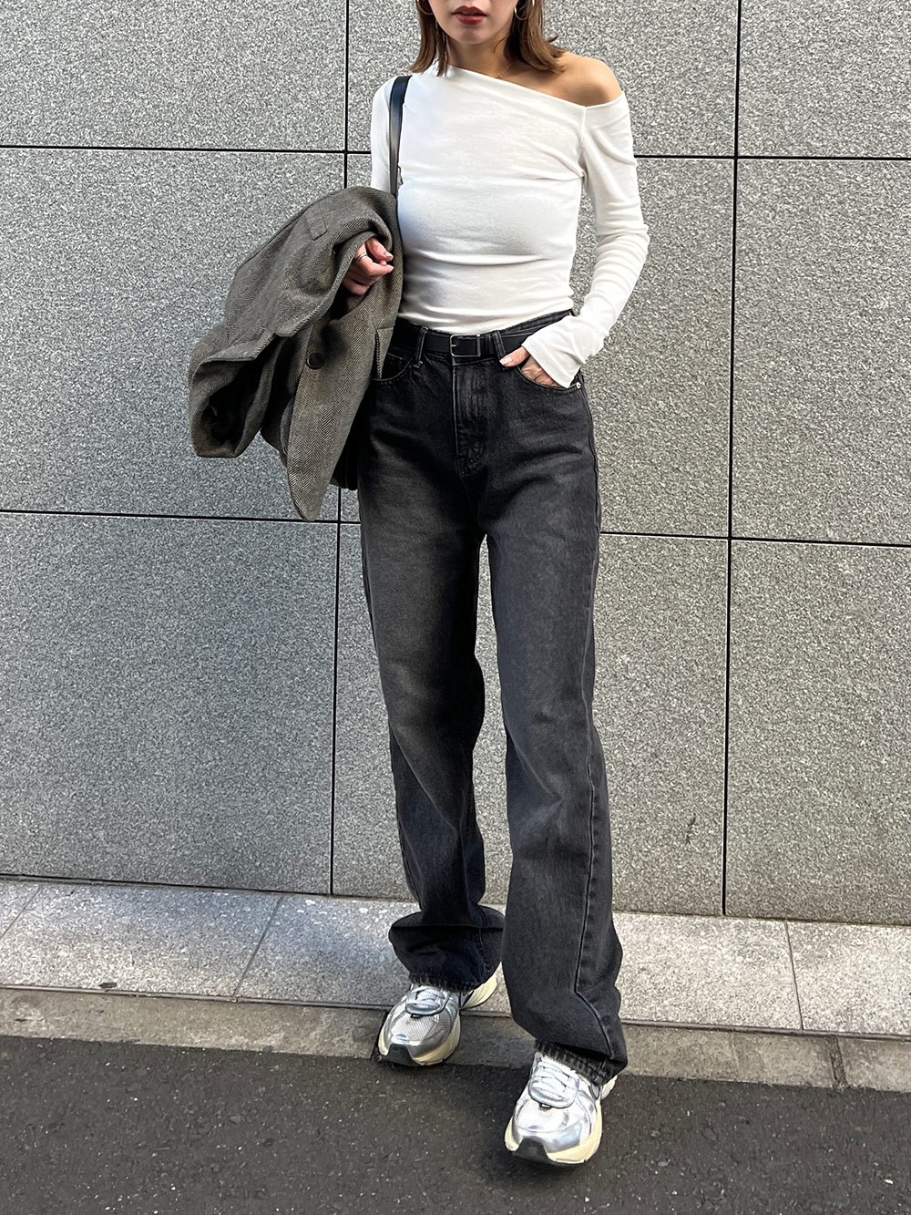 ストレートブラックルーズデニムパンツ | 詳細画像5
