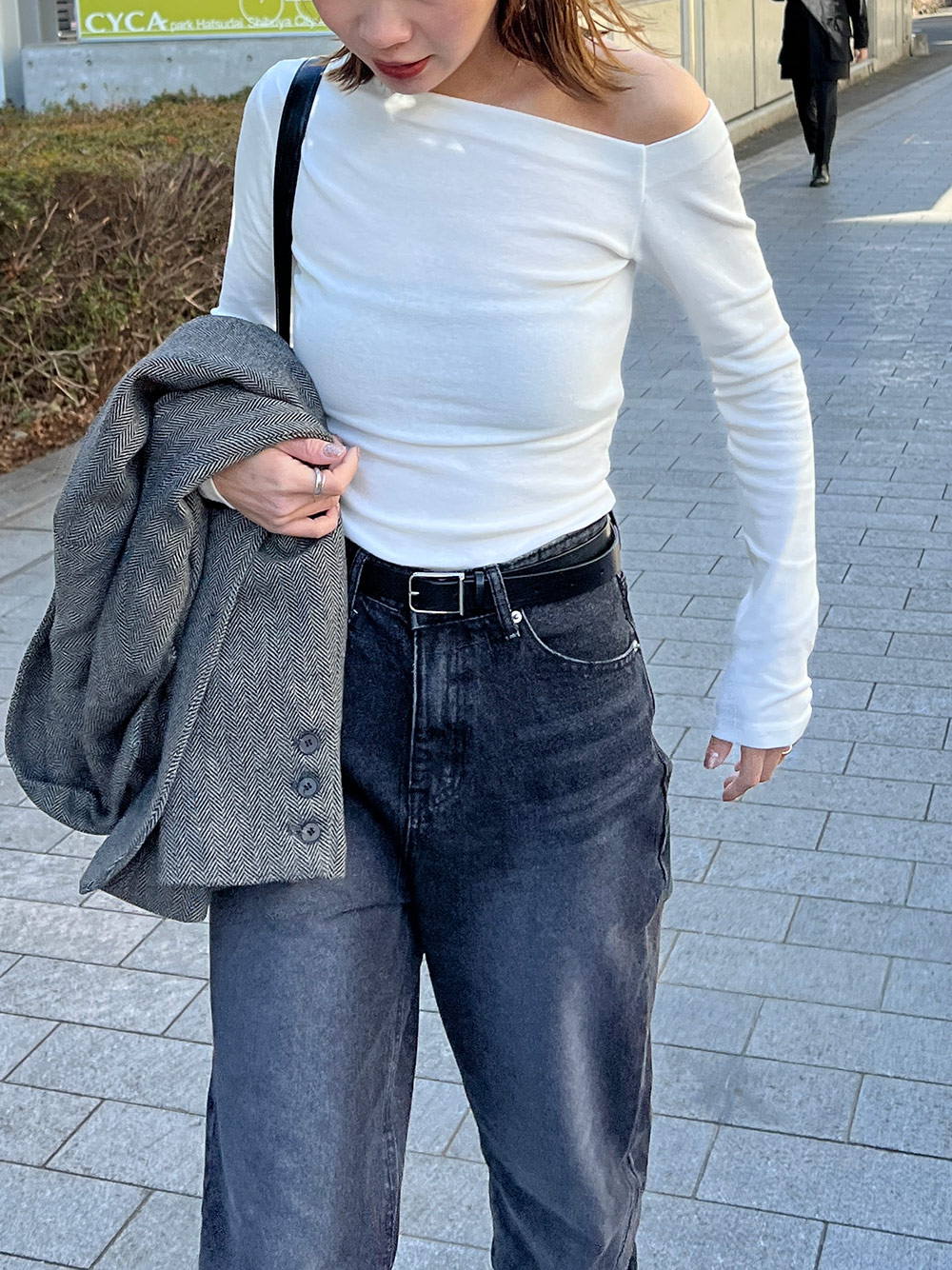 ストレートブラックルーズデニムパンツ | 詳細画像11