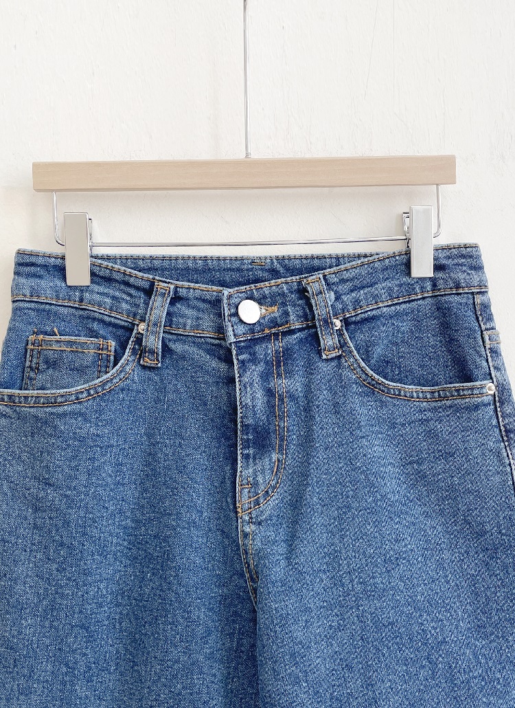 クロップドストレートデニムパンツ | レディースファッション