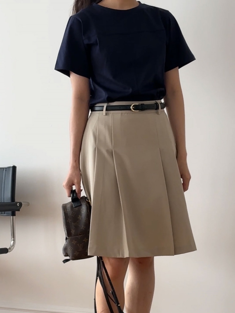 ほぼ未使用美品✨️М-PREMIER　エステルダブルクロスプリーツスカート hq1975-07_1.jpg