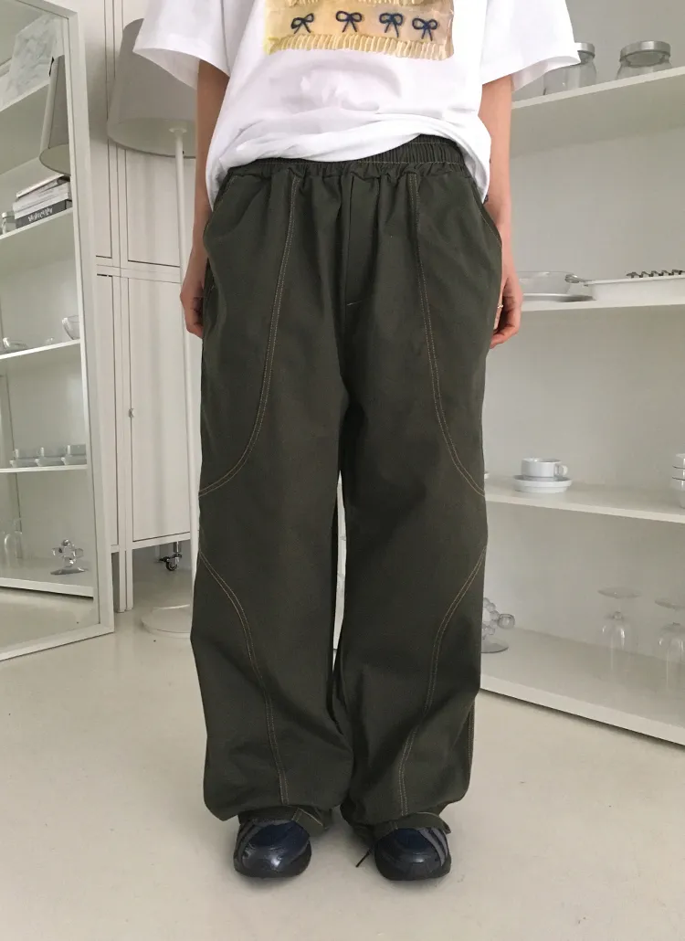 ステッチラインワイドパンツ | WONDERWONDER | 詳細画像1