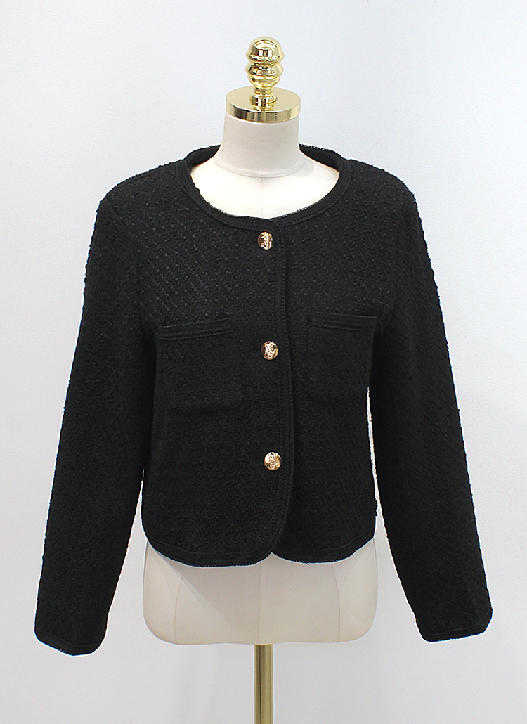 極美品♪スピックアンドスパン ノーカラー ツイードジャケット 金ボタン Spick & Span（スピックアンドスパン）の「≪予約≫ツィードノー