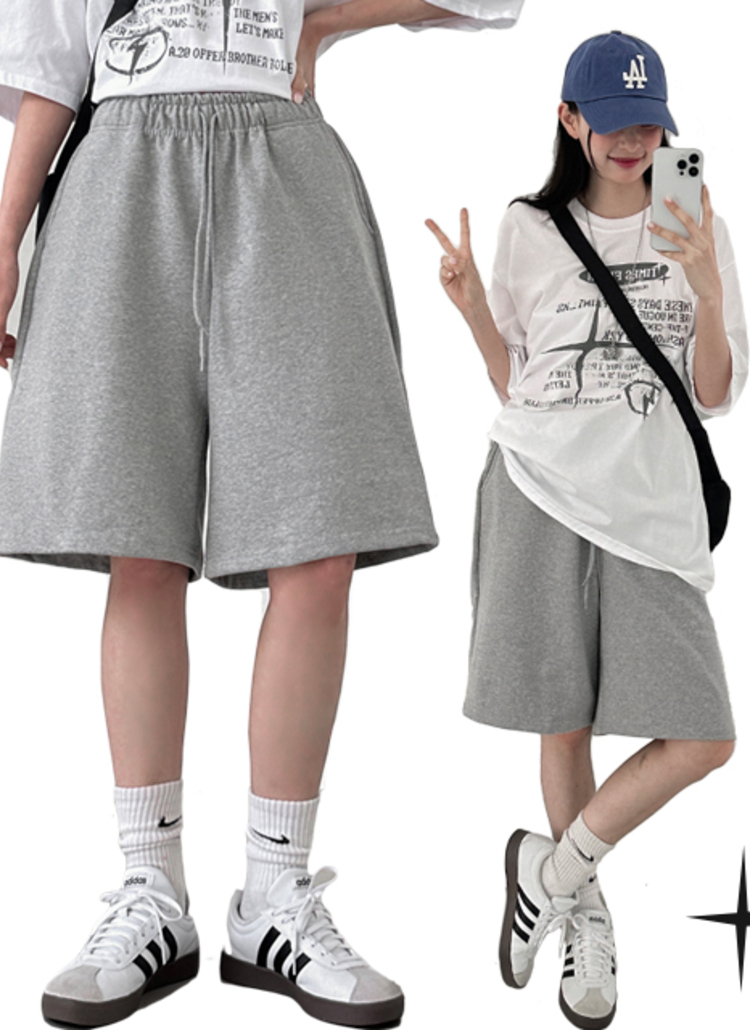 2TYPEワイドハーフスウェットパンツ | レディースファッション通販