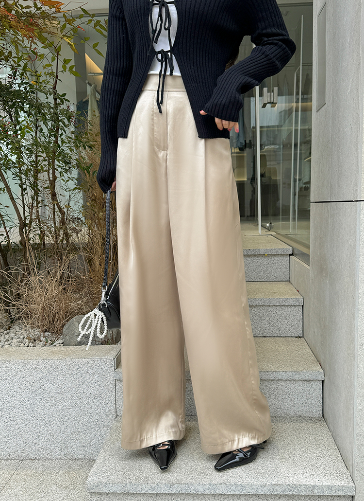 サテンワイドパンツ | レディースファッション通販 - DHOLIC