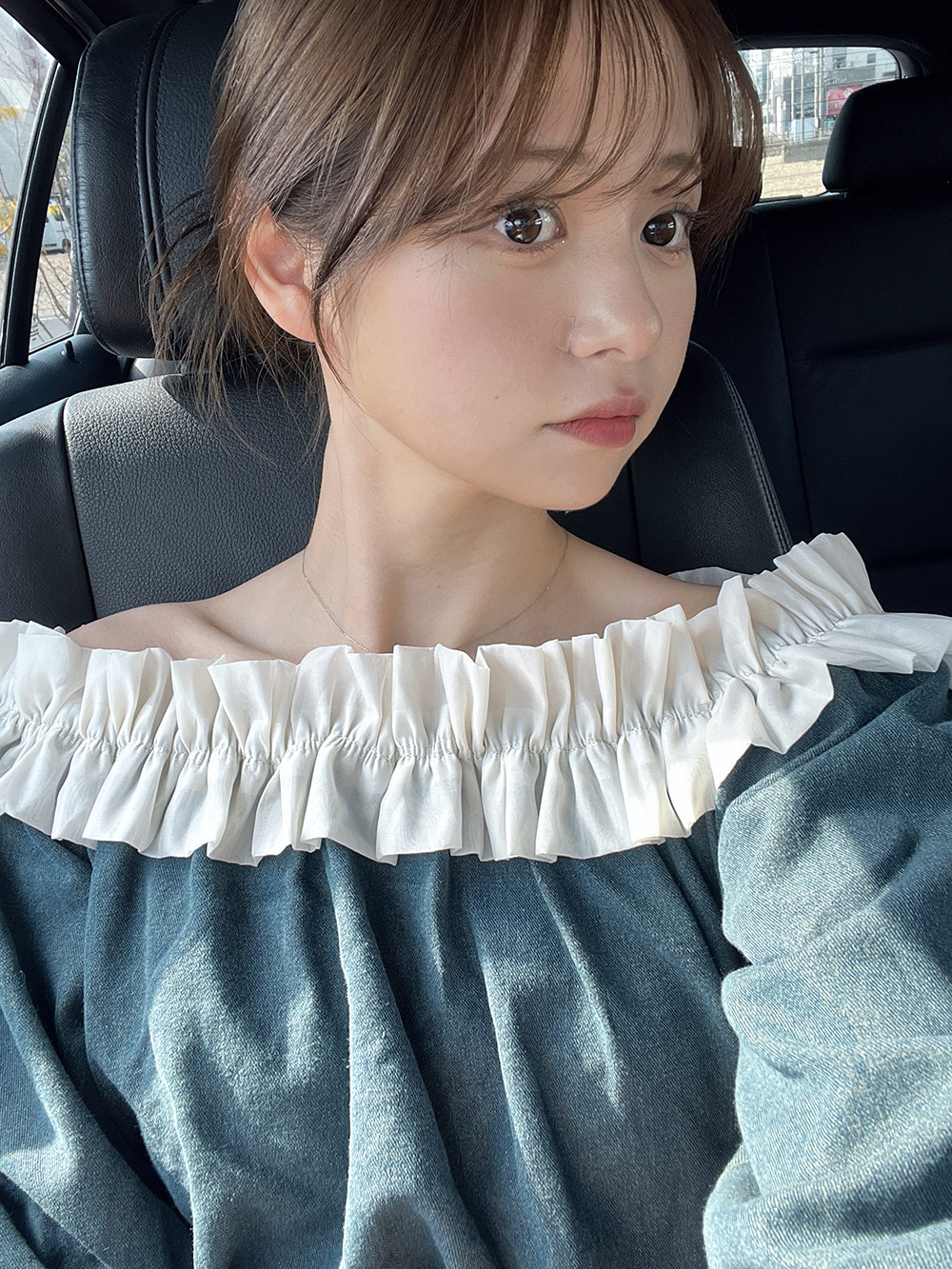 5WAYフリルデニムブラウス(ONE SIZE ブラック): トップス｜Right