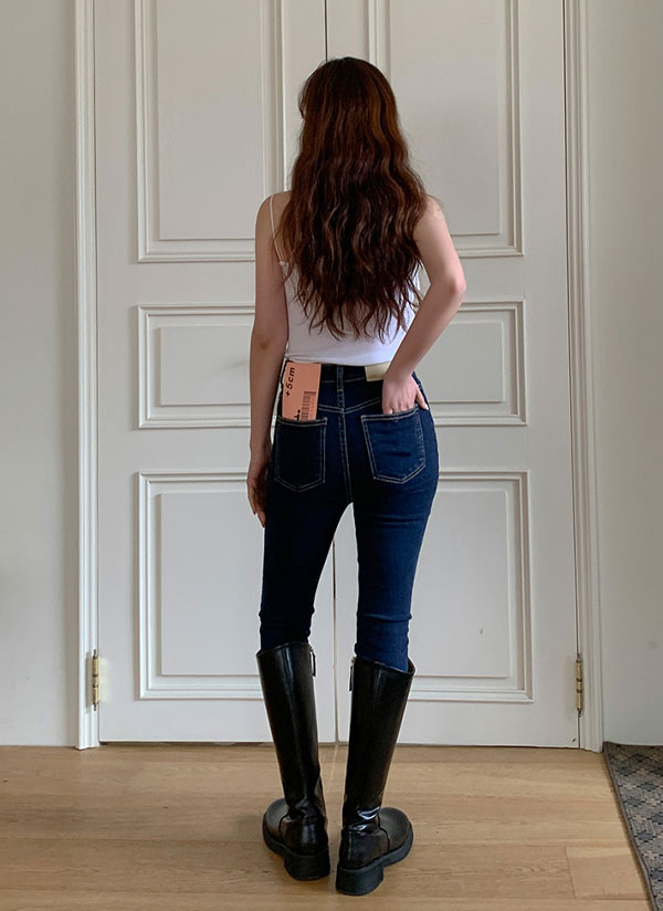 ZW COLLECTION SKINNY ハイウエストデニムパンツ - ブラック