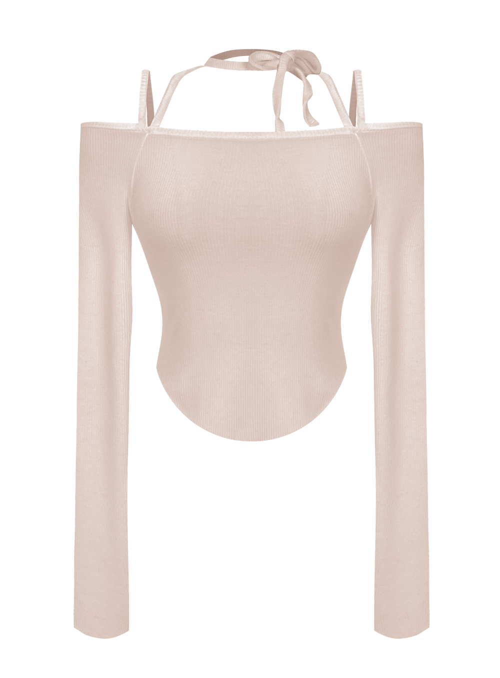 オフショルホルターネックリブ長袖Tシャツ | 詳細画像31