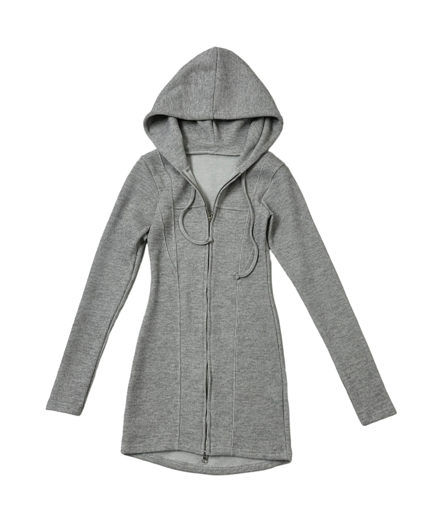 未使用級 22年♡ルネ フーディーワンピース　ダブルジップ カメリア パール 未使用級 22年♡ルネ フーディーワンピース ダブルジップ